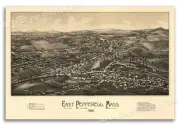 East Pepperell Massachusetts 1886 Historic Panoramic Town Map - 20x30