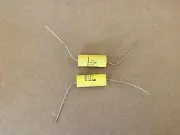 2 NOS Vintage F-Dyne .44 uf 150v Yellow Film Tube Amp Capacitors .47 uf subs