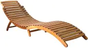 Chaise Lounge for Outdoor, Patio Lounge Chair for Outside, Garden Furniture Sun Lounger Bed Chair Reclining Chair, Solid Acacia Wood Brown