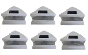 6 pcs 4x4 5x5 6x6 White Garden Solar Fence Post Cap Light 5 LED Bulb 78Lumens