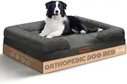 PIONIQUS Orthopaedic Dog Bed, XL Washable Dog Bed, Sofa Beds for Medium, Large Dogs, Pet Bed with Removable Cover, Orthopaedic Chew Proof Dog Bed with Warm Mattress Cushion, Gray