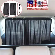 Automotive Sun Shade Anti UV Black 1Pair Car Rear Windshield Curtain Shrinkable (for: BMW)