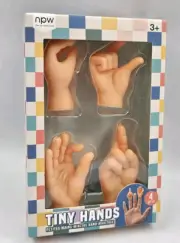 New In Box Set Of 4 Tiny Hands Finger Hand Puppets Pint Sized Gestures