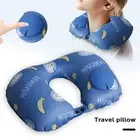Cord Lock Pillow Lightweight Pillow U-shape Neck Pillow with Cartoon for Travel
