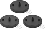 uxcell Retro Light Canopy Kit with Black Cord Grip, Vintage Chandelier Ceiling Plate, for Light Fitting Accessory DIY, 120mm 4.7Inch Black 3Pcs