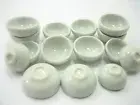 15 Mix Size White Round Ceramic Bowls Dolls House Miniatures Ceramic 10588