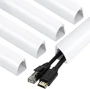 Corner Cable Concealer, 85-inch Cord Cover, Large Capacity Duct, Paintable Cable Management Channel for Floor Baseboard, Ceiling, Wall - 5 X L 17in