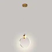 TONFON Postmodern Suspension Hanging Light Mini Gold Finish Pendant Light Crystal LED Chandelier for Kitchen Island Living Room Bedroom Bedside Dining Room Hallway Ceiling Light Fixture(3000K,Dia-16cm