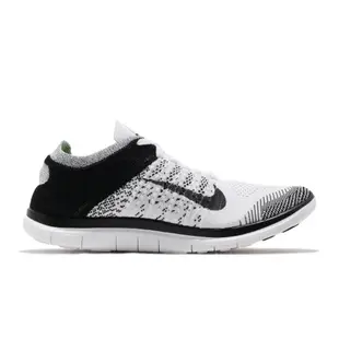 Nike 慢跑鞋 Free 4 Flyknit 男鞋 輕量 透氣 舒適 赤足 針織鞋面 運動 白 黑 631053100