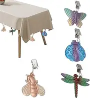 Tablecloth Weights Clips | 4X Decorative Painted Pendants Tablecloth Clips - Indoor Outdoor Dining Table Cover Clamp Tablecloth Weights for Restaurant, Buffet