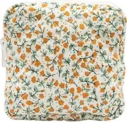 [Long Keeper] Small Makeup Bag for Handbag Cosmetic Bag with Compartments Small Toiletry Bag Mini Travel Toiletry Pouch, Yellow Floral, S, Small Make Up Bag