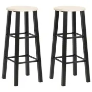 Luxury Black MDF Bar Stools Set of 2 Modern Kitchen Furniture for Home