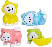 Kisangel 4pcs Animal Figurines Cute Dog Statues Realistic Puppy Decor for Home Decorative Micro Landscape Accessories Present for Dog Lovers
