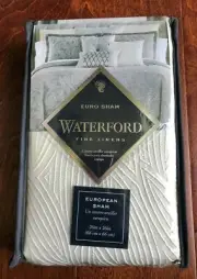 Waterford AIDAN Euro Pillow Sham (1) REVERSIBLE Gunmetal QUILTED NWT