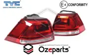 Pair LH+RH Tail Light Lamp Tint NO LED For VW Volkswagen Golf MK7 Hatch 13~17 (for: Volkswagen)