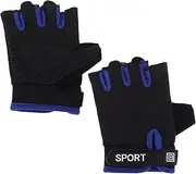 [Sosoport] 1 Pair Cycling Gloves Slip Half Finger Design for Outdoor Sports Breathable Mesh Durable Construction Comfortable Fit for Balance Bikes and Scooters