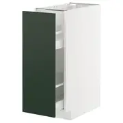 METOD / MAXIMERA base cabinet/pull-out int fittings, white/Havstorp deep green, 30x60x80 cm