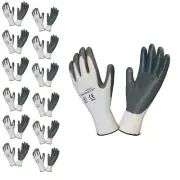 Cordova Cor-Touch II 13-Gauge Gloves, White Polyester Shell, Gray Flat Nitrile P