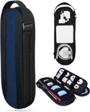 Side by Slim Tech Pouch. Electronics Organizer Travel Case for Denim
