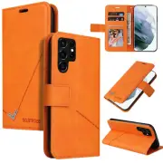 For Samsung S22 Ultra /S21/S21FE/S21 Magnetic PU Leather Wallet Stand Hard Case
