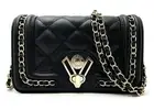 VALENTINO ORLANDI Black Quilted Bag Purse Gold Chain Shoulder Strap MSRP $149
