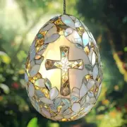 Easter Egg Suncatcher, Cross Christian 2D Suncatcher, Easter Day Suncatcher