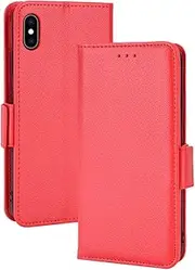 Leather Case for iPhone X/XS 5.8", Leather Case with 3 Credit Card Holder Slots Kickstand Flip Folio PU Leather Magnetic Wallet Case for iPhone X/XS 5.8"