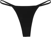 [OFFSUM] Women's Thong Panties - 2Pcs/Set Sexy Cotton Thin G-String Solid Color Large Size Underwear Soft Breathable High Stretch Seamless Lingerie