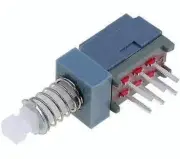 5x Push-button switches ON-ON fixed, 6pins; 0.1A/30VDC, DPDT
