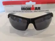 Foster Grant Matte Black with Green Ironman Rush Sport Sunglasses 100% UVA/UVB'