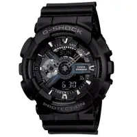 在飛比找momo購物網優惠-【CASIO 卡西歐】G-SHOCK 重型戰匠 百搭黑 雙顯