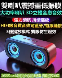 在飛比找樂天市場購物網優惠-【重低音炮！震撼音質】V8強力續航 重低音藍牙喇叭 藍芽喇叭