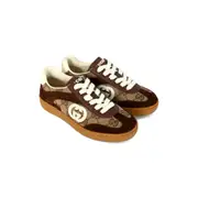 [Gucci] Gucci GG-canvas Suede Sneakers 29 IT BROWN