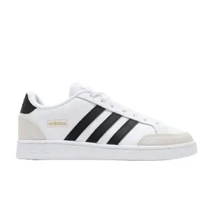 （元二商店）ADIDAS GRAND COURT SE 白黑灰 皮革 麂皮 拼接 復古風格 金標 百搭運動鞋FW3277