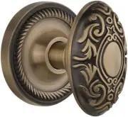 Nostalgic Warehouse Rope Rosette Victorian Passage - 2.75", Antique Brass