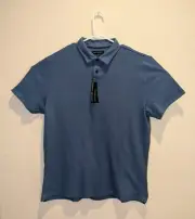 NWT Banana Republic Luxe Touch Performance Polo Mens Blue Button Up - XL