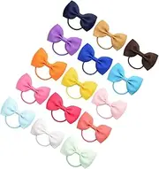 SOESFOUFU 15pcs Bowknot Hair Ropes Stylish Bow Hair Ring Children's Headdress for Girls Fashion Hair Band Hair Decor for Weddings Events Random Color