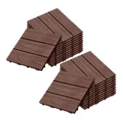 2X 11 pcs Dark Chocolate DIY Wooden Composite Decking Tiles Garden Outdoor Backy