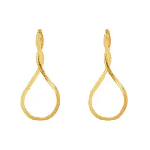 【Olivia Yao Jewellery】歐美個性款 自由百變 金色長版蛇鍊耳環(Lexa Collectionn)