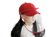 Outdoor Protection Hat Anti-Fog Pollution Dust Protective Cap Full Face HD Shield Cover Kids Red