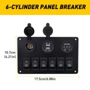6Gang Blue Rocker Switch Panel LED Breaker Circuit Waterproof Car Marine Boat (for: Fiat)