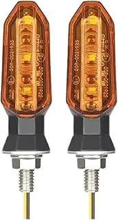 Motorcycle Indicators Flowing Turn Signal Lights 8mm MI&NI Motorcycle LED Turn Signal Lights Amber Flashing Light 12V Moto Indicator Lamp Accessories(2 pcs-amber)