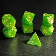 Dungeons & Dragons/D&D Polyhedral Dice By Foam Brain - Green Swirl (7)