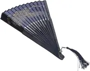 FUNOMOCYA Retro Bamboo Hand Fan Folding Fan Tassel Chinese Style Photo Prop for Dancing