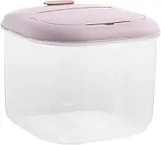 10kg Rice Container, Large-Caliber Flour Storage Bin with Flap Lid & Clear Scale, Plastic Food Dispenser for Kitchen
