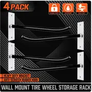 4 Pack Heavy Duty Steel Garage Wall Mount Storage Rack