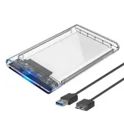 Hard Drive Enclosure 2.5 Inch USB 3.0 SATA Case External Clear Caddy HDD SSD