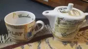 ROSANNA CHOCOLATE TEA POT& CUP W/ DECORATIVE BOX