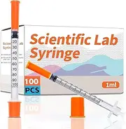 1ml/cc 29G 5/16 Inch Syringes, U-100 Lab Tools Syringe, Individual Wrapped, 100 Pack