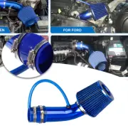 Set 3" Blue Car Cold Air Intake Filter Induction Pipe Power Flow Hose System Kit (for: Audi)